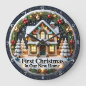 初めてのクリスマスホーム ラージ壁時計 (正面)