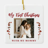 初めてのクリスマスママとベビー2の写真 セラミックオーナメント (正面)