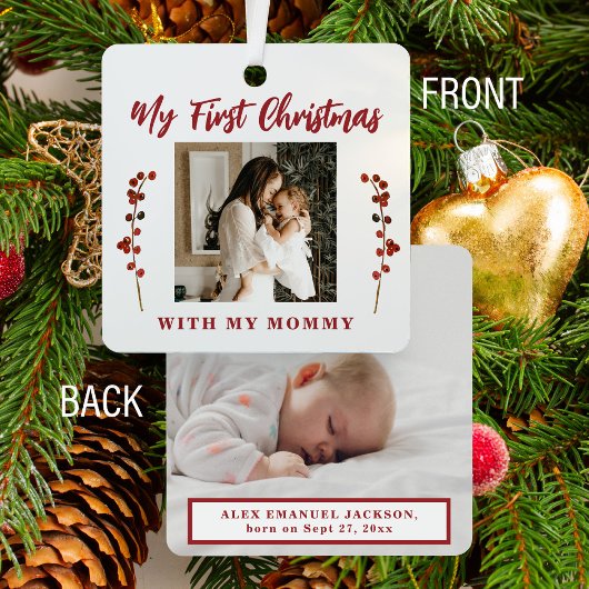 初めてのクリスマスママとベビー2の写真 メタルオーナメント