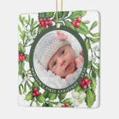 初めてのクリスマスミスタントーリースカスタムベビー写真 セラミックオーナメント (左)