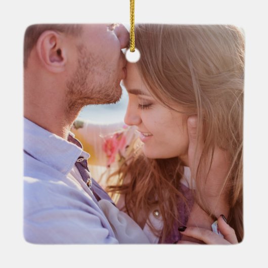 初めてのクリスマスミスター・アンド・ミセス・トロピカル・ハート セラミックオーナメント (裏面)