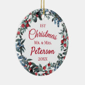 初めてのクリスマスミスター・アンド・ミセス・ベリーリース セラミックオーナメント (右)