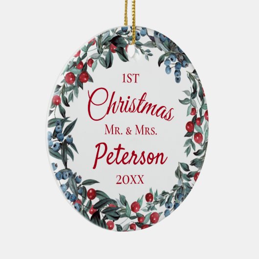 初めてのクリスマスミスター・アンド・ミセス・ベリーリース セラミックオーナメント (右)