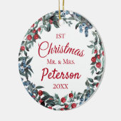 初めてのクリスマスミスター・アンド・ミセス・ベリーリース セラミックオーナメント (左)