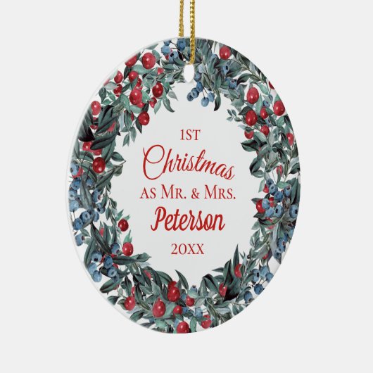 初めてのクリスマスミスター・アンド・ミセス・ベリーリース セラミックオーナメント (右)