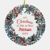 初めてのクリスマスミスター・アンド・ミセス・ベリーリース セラミックオーナメント (裏面)