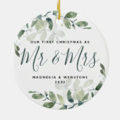 初めてのクリスマスミスター・アンド・ミセス・ユーカリ セラミックオーナメント (裏面)