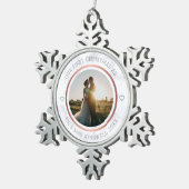 初めてのクリスマスミスター&ミセス・フォトマーブルエレガント スノーフレークピューターオーナメント (右)