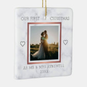 初めてのクリスマスミスター&ミセス・フォトマーブルエレガント セラミックオーナメント (右)