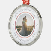 初めてのクリスマスミスター&ミセス・フォトマーブルエレガント メタルオーナメント (左)