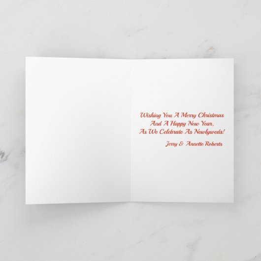 初めてのクリスマスミセス結婚赤白フローラ シーズンカード (内部)