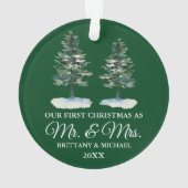 初めてのクリスマスミセス・ウォーター・カラー・ツー・パインズ オーナメント (裏面)