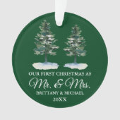 初めてのクリスマスミセス・ウォーター・カラー・ツー・パインズ オーナメント (正面)