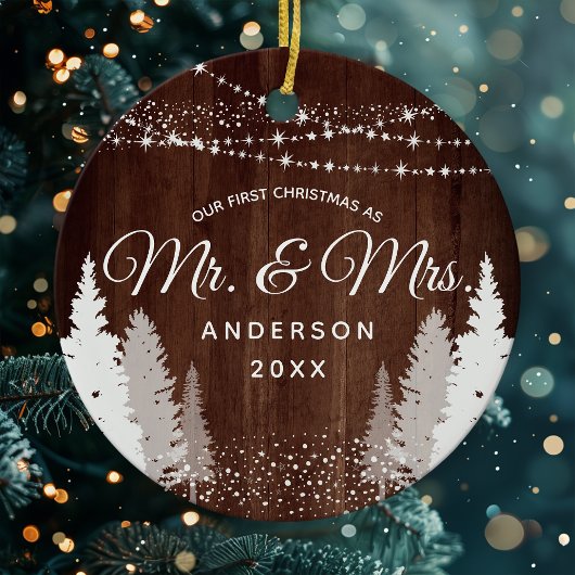 初めてのクリスマスミセス・ウッド・ウィンター・ストリングライト セラミックオーナメント