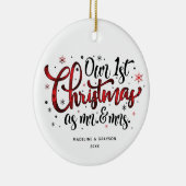 初めてのクリスマスミセス・バッファロープリント セラミックオーナメント (右)