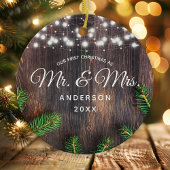 初めてのクリスマスミセス・パイン・ウッド・ストリングライト セラミックオーナメント