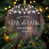 初めてのクリスマスミセス・パイン・ウッド・ストリングライト セラミックオーナメント