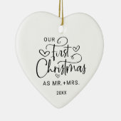 初めてのクリスマスミセス・フォト・ハート・クリスマス セラミックオーナメント (右)