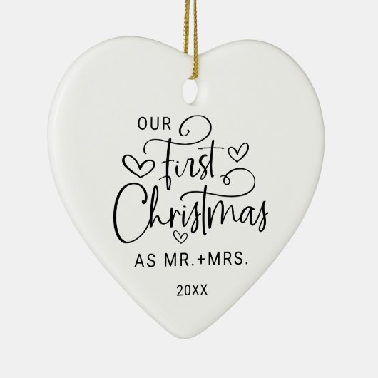 初めてのクリスマスミセス・フォト・ハート・クリスマス セラミックオーナメント (右)
