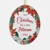 初めてのクリスマスミセス・フラワーリース セラミックオーナメント (右)