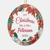 初めてのクリスマスミセス・フラワーリース セラミックオーナメント (左)