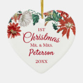 初めてのクリスマスミセス・フラワーリース セラミックオーナメント (正面)