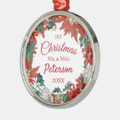 初めてのクリスマスミセス・フラワーリース メタルオーナメント (左)