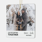 初めてのクリスマスミニマル新撮結婚した影 セラミックオーナメント (左)