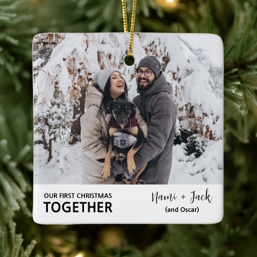 初めてのクリスマスミニマル新撮結婚した影 セラミックオーナメント