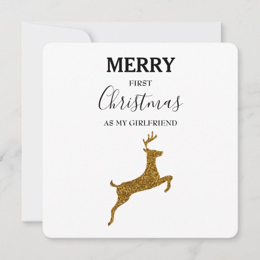 初めてのクリスマスメリーガールフレンドのクリスマスカード (正面)