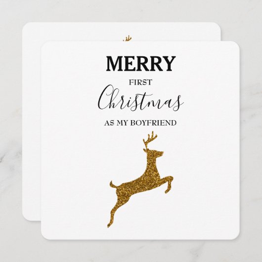 初めてのクリスマスメリーボーイフレンドのクリスマスカード (正面/裏面)