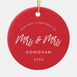初めてのクリスマスモダンをミセス・アンド・ミセスに変えて セラミックオーナメント