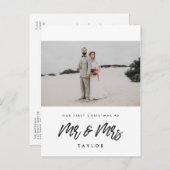 初めてのクリスマスモダンを写真とミセス ポストカード (正面/裏面)