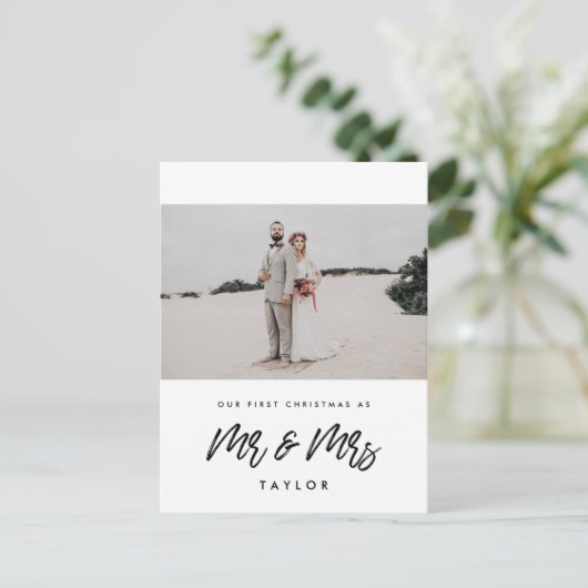 初めてのクリスマスモダンを写真とミセス ポストカード (スタンド正面)