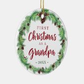 初めてのクリスマスモダンをGRANDPA写真として セラミックオーナメント (右)