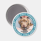 初めてのクリスマスモダンカスタムペットフォトキープサケ マグネット (正面/裏面)