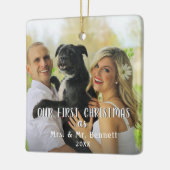 初めてのクリスマスモダンス結婚トの写真 セラミックオーナメント (左)