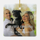 初めてのクリスマスモダンス結婚トの写真 セラミックオーナメント (裏面)