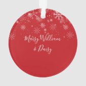 初めてのクリスマスモダンファミリー写真 オーナメント (裏面)