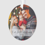初めてのクリスマスモダンファミリー写真 オーナメント (正面)