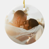 初めてのクリスマスモダン写真：Mr.And Mrs. セラミックオーナメント (裏面)