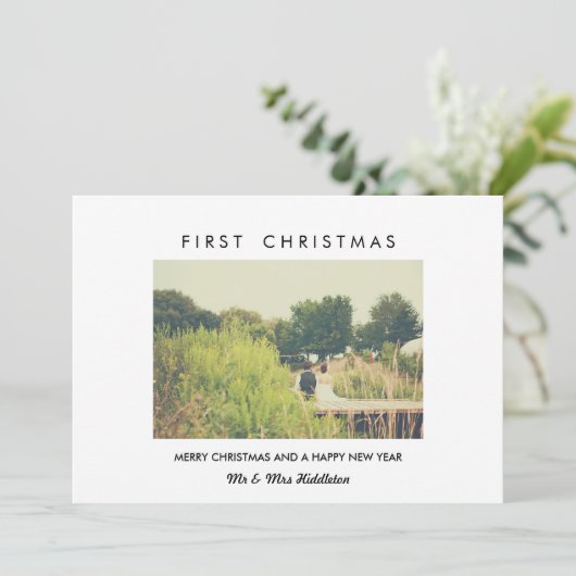 初めてのクリスマスモダン&新年のおめでとう シーズンカード (スタンド正面)