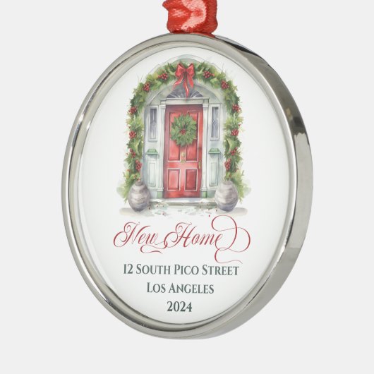 初めてのクリスマスモノグラムのニューホーム メタルオーナメント (左)