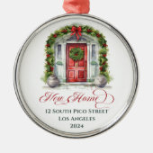 初めてのクリスマスモノグラムのニューホーム メタルオーナメント (正面)