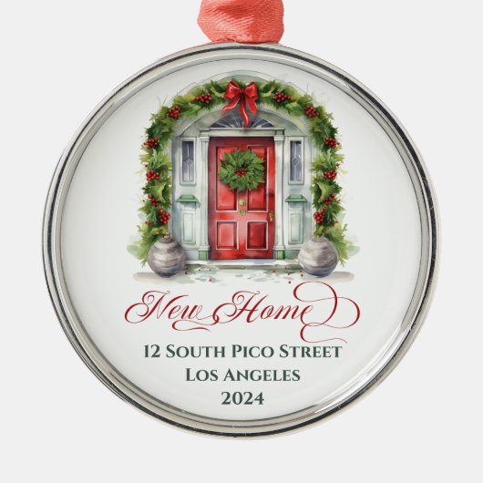 初めてのクリスマスモノグラムのニューホーム メタルオーナメント (正面)