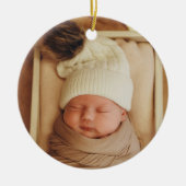 初めてのクリスマスモノグラムフォトホリデーオーナメント セラミックオーナメント (正面)