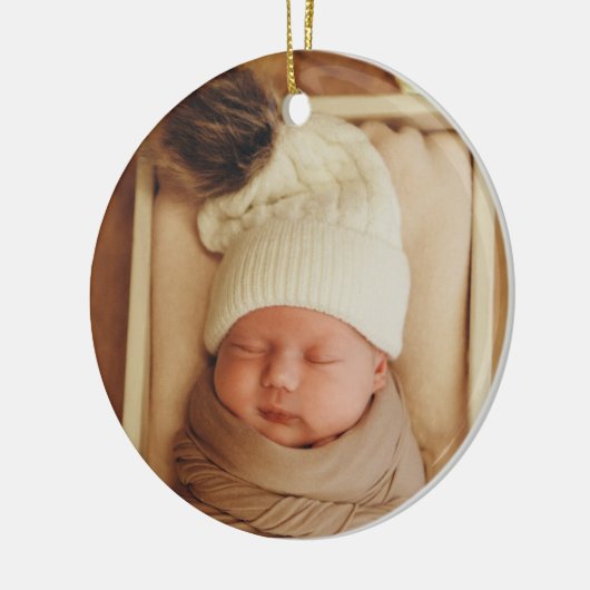 初めてのクリスマスモノグラムフォトホリデーオーナメント セラミックオーナメント (左)