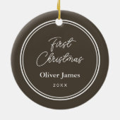 初めてのクリスマスモノグラムフォトホリデーオーナメント セラミックオーナメント (裏面)