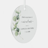 初めてのクリスマスユーカリ結婚式の日写真 メタルオーナメント (正面右)