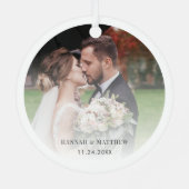 初めてのクリスマスユーカリ結婚式の日写真 メタルオーナメント (裏面)